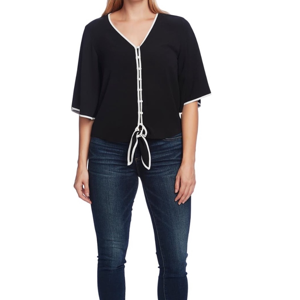 Vince Camuto Bell Sleeve Tie Front Blouse (NWT)